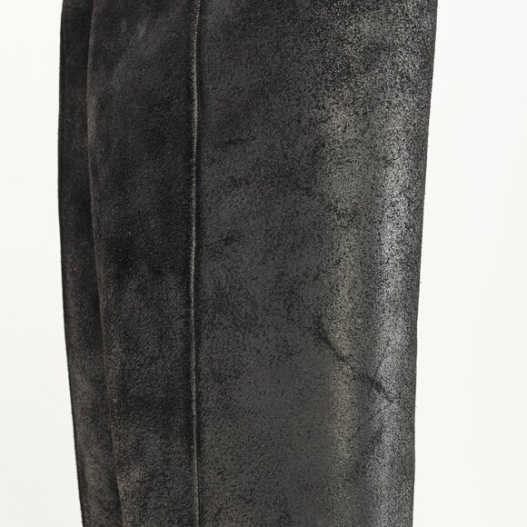 Martin Margiela Black Tall Calves Short Stack Low Heel Leather Boots - Picture 7 of 11